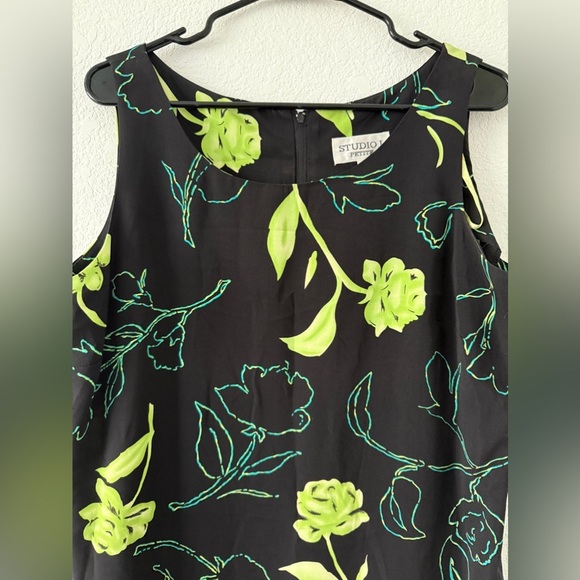Studio 1 Women's Black Floral Maxi Dress 14 Petite Spring Vintage - Picture 4 of 14